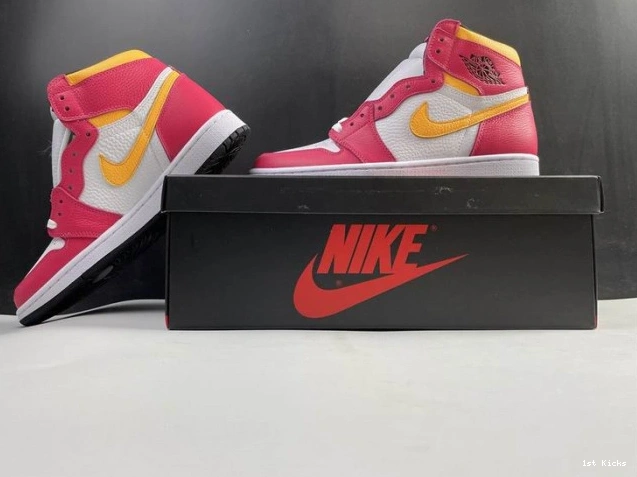 1st Kicks Shoes Fusion OGLight Red High 1 Air Jordan 555088-603 0814